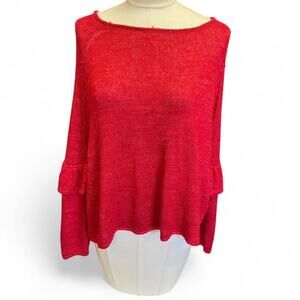 Red long sleeve top shirt